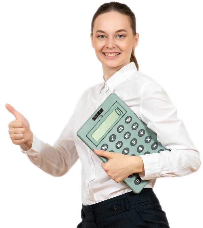 Boekhouder met calculator